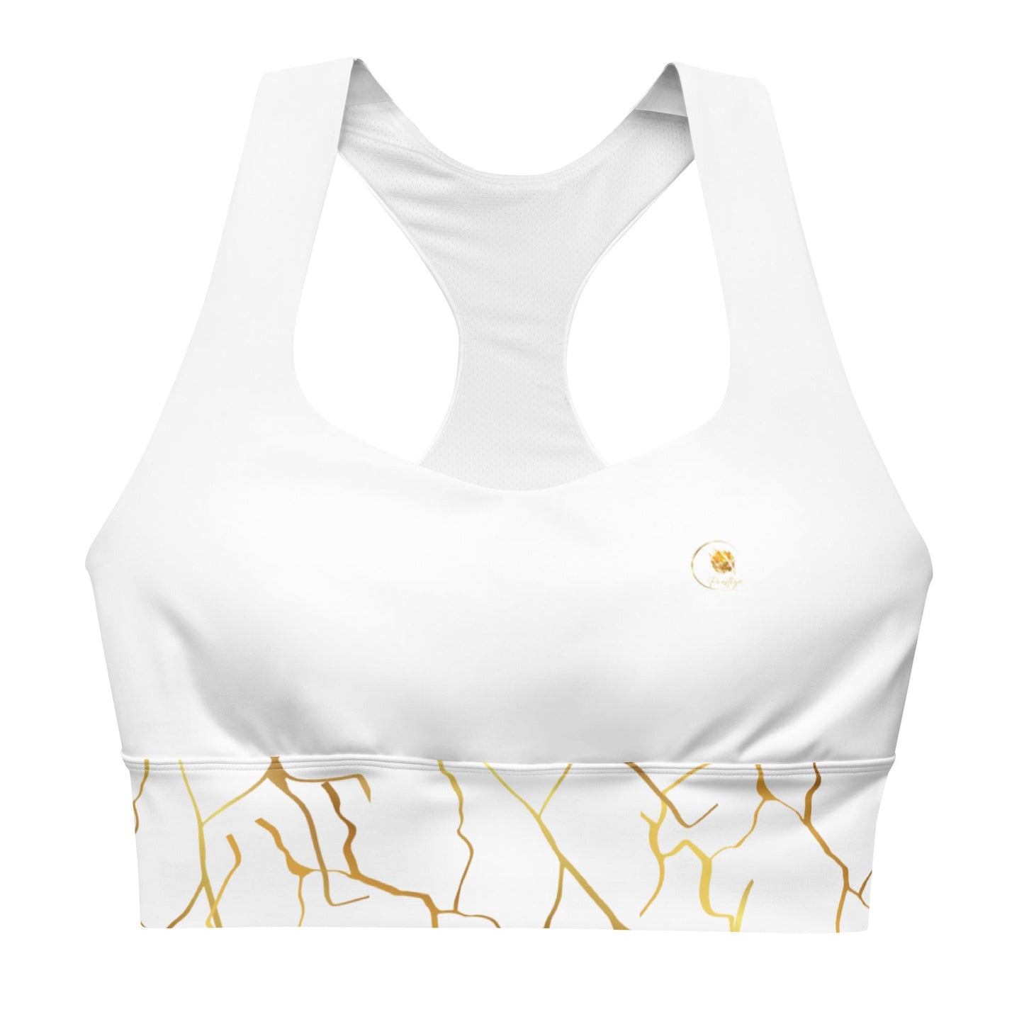 Soutien - gorge de sport longiligne Prestige™ Blanc et Or semi Filament "ME MYSELF & I" - Prestige SXM