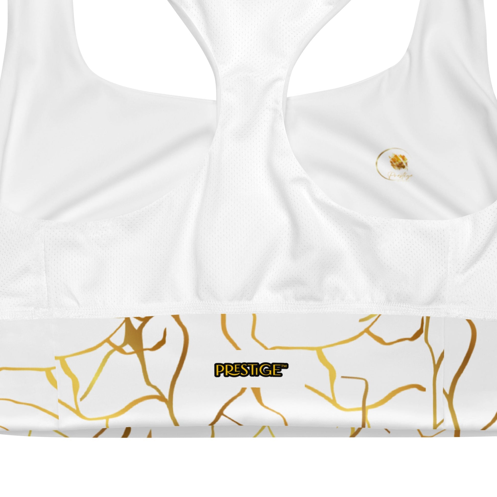 Soutien - gorge de sport longiligne Prestige™ Blanc et Or semi Filament "ME MYSELF & I" - Prestige SXM