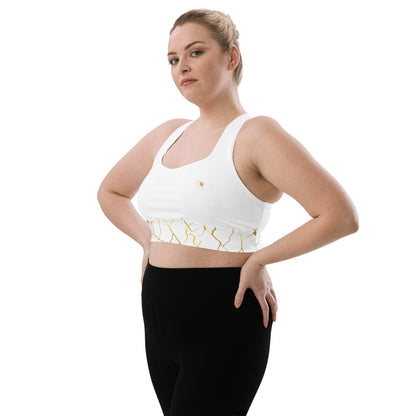 Soutien - gorge de sport longiligne Prestige™ Blanc et Or semi Filament "ME MYSELF & I" - Prestige SXM