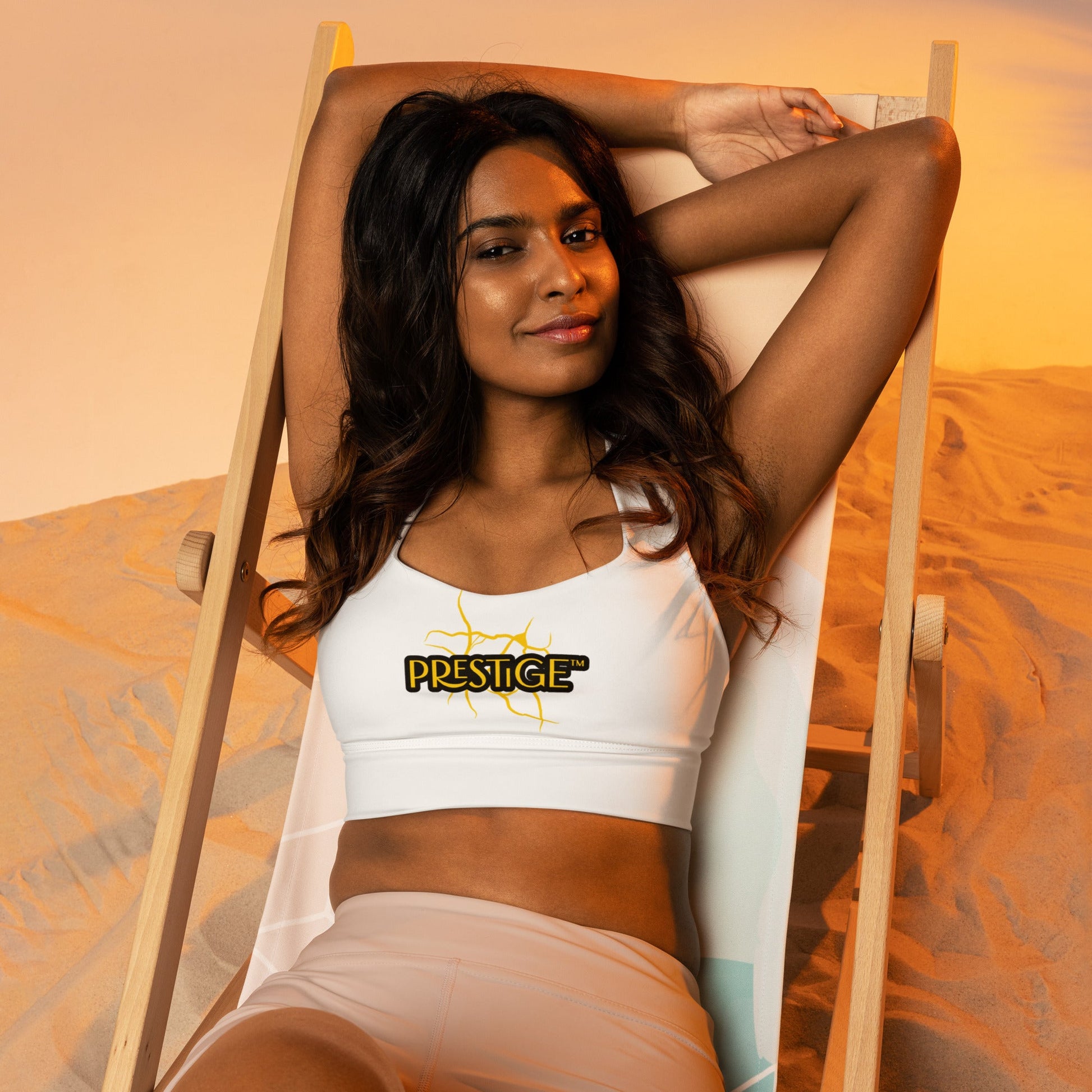 Soutien - gorge de sport longiligne Prestige™ "NEXT GEN" Blanc et Or - Prestige SXM