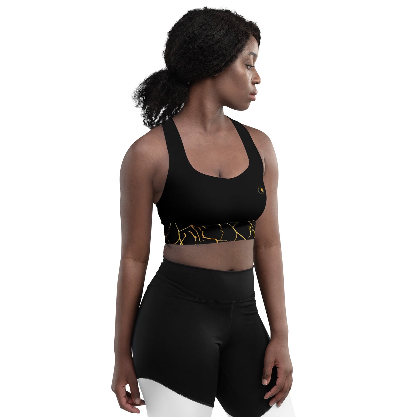 Soutien - gorge de sport longiligne Prestige™ Noir et Or semi Filament "ME MYSELF & I" - Prestige SXM