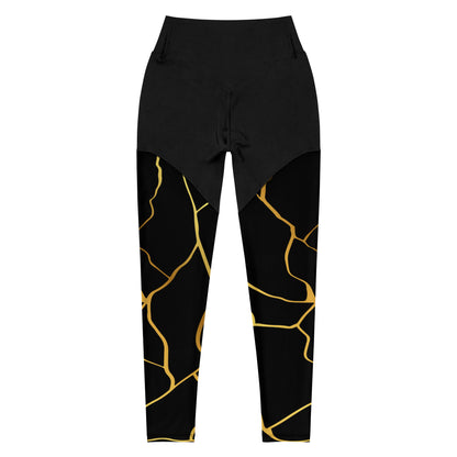 Prestige™ Black & Gold Sports & Fitness Leggings