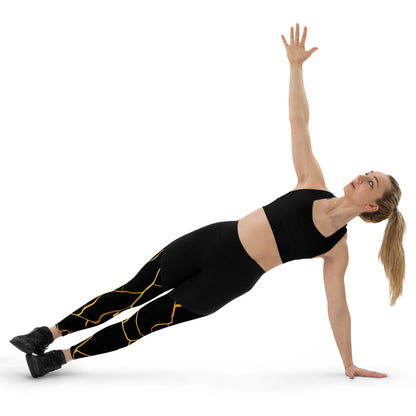 Prestige™ Black & Gold Sports & Fitness Leggings