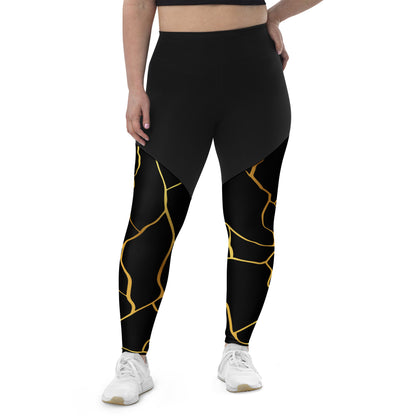 Prestige™ Black & Gold Sports & Fitness Leggings