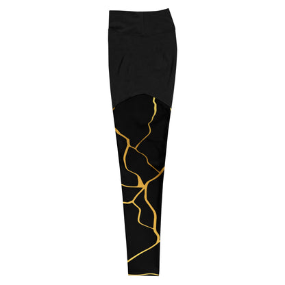 Prestige™ Black & Gold Sports & Fitness Leggings