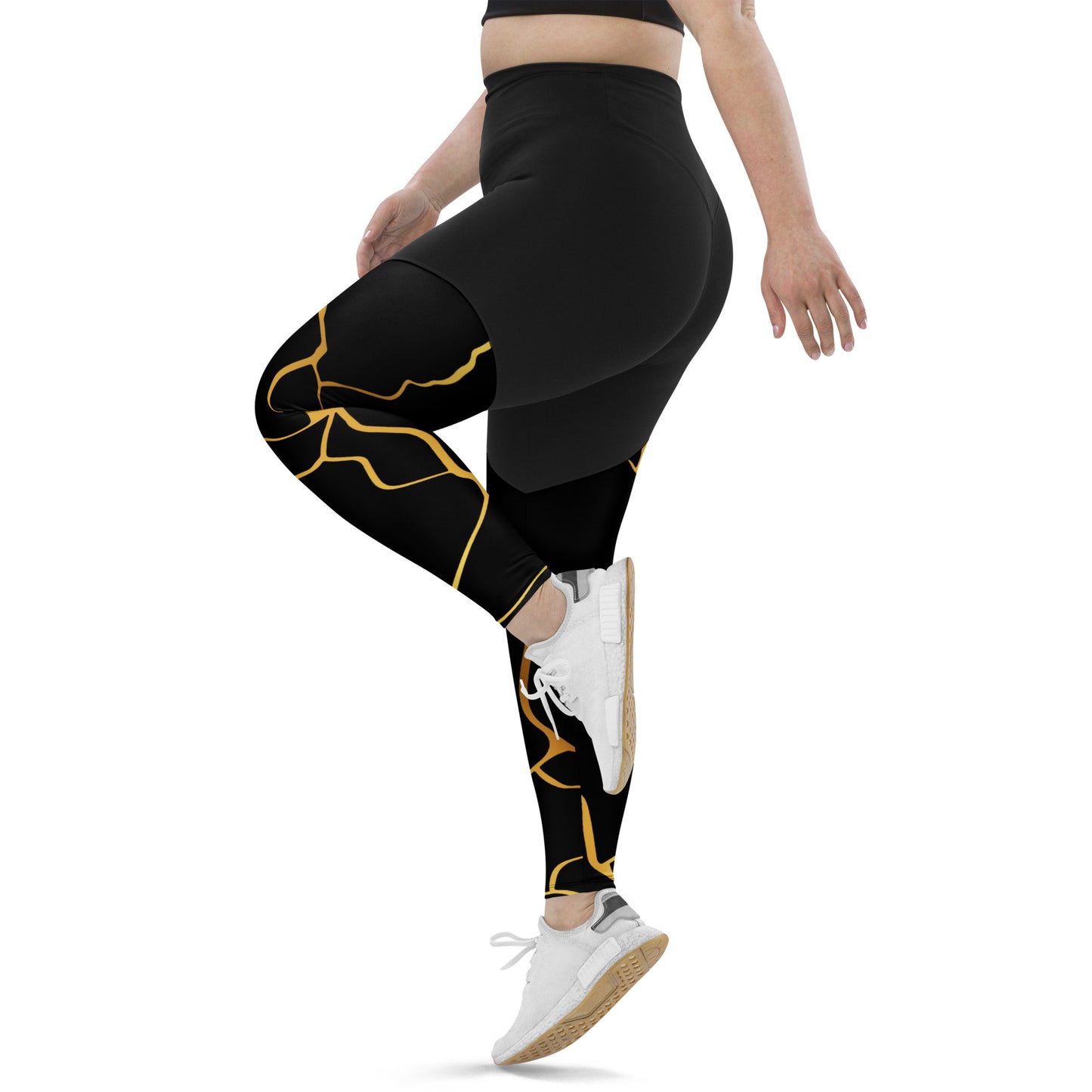 Prestige™ Black & Gold Sports & Fitness Leggings