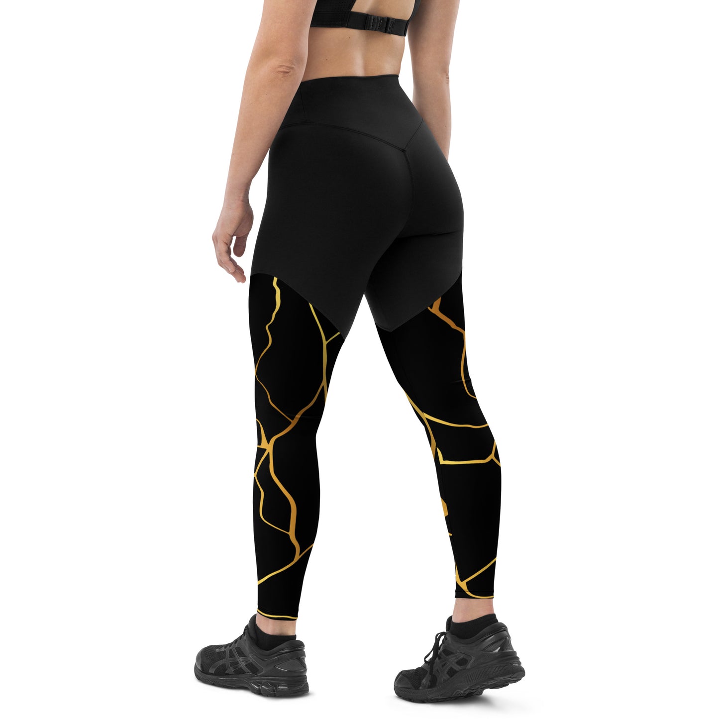 Prestige™ Black & Gold Sports & Fitness Leggings