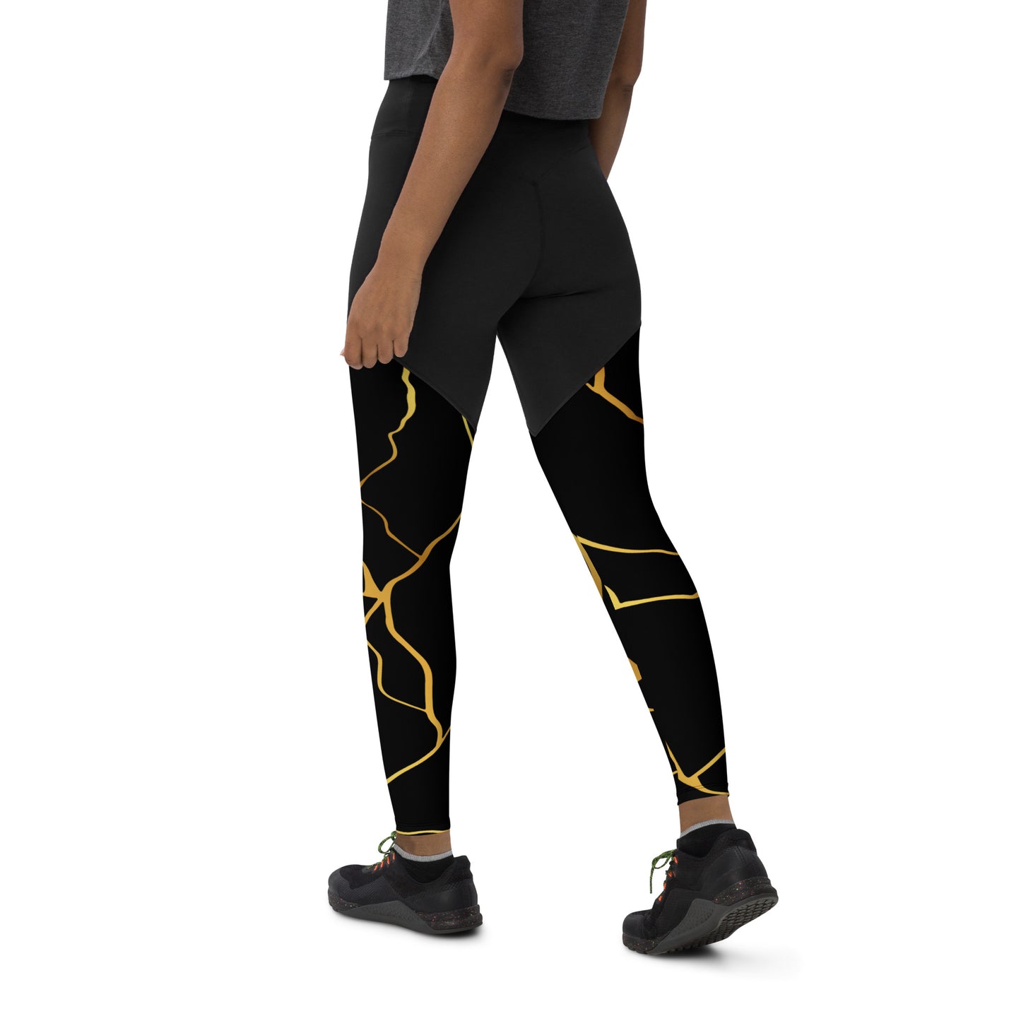 Prestige™ Black & Gold Sports & Fitness Leggings