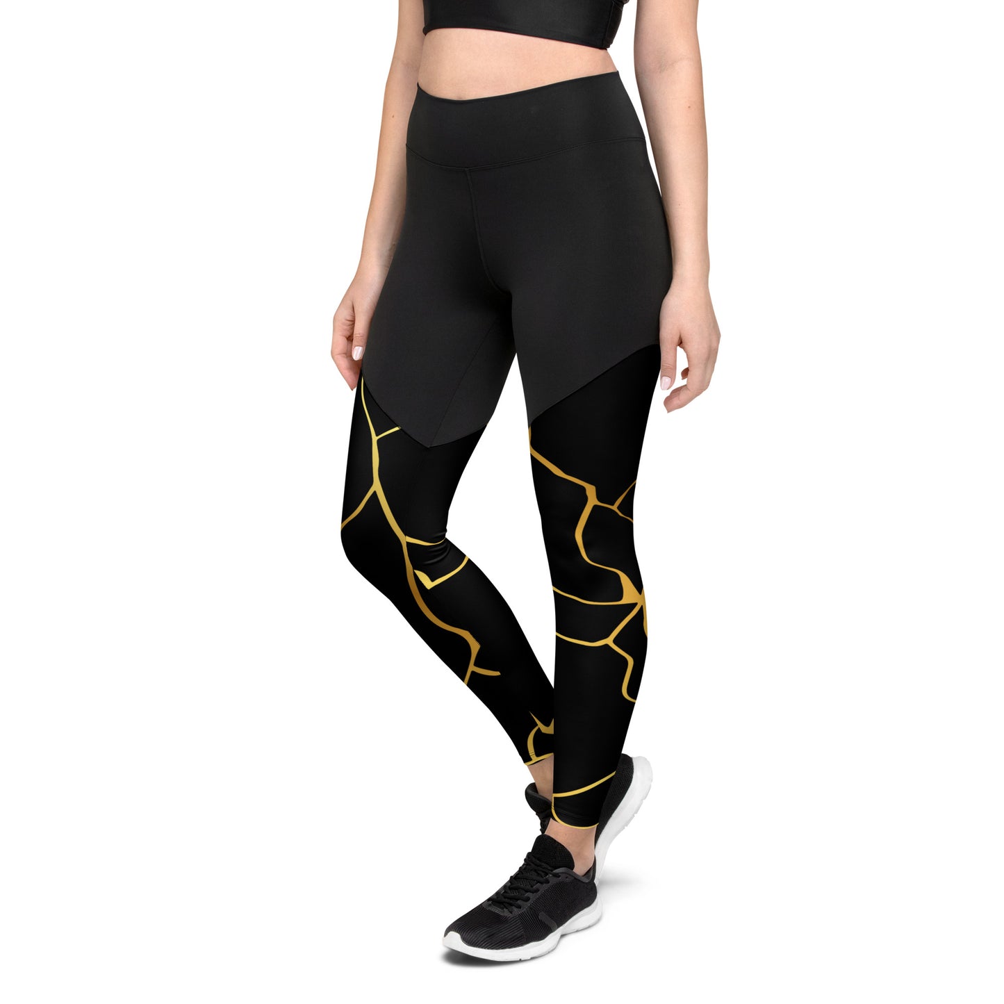 Prestige™ Black & Gold Sports & Fitness Leggings