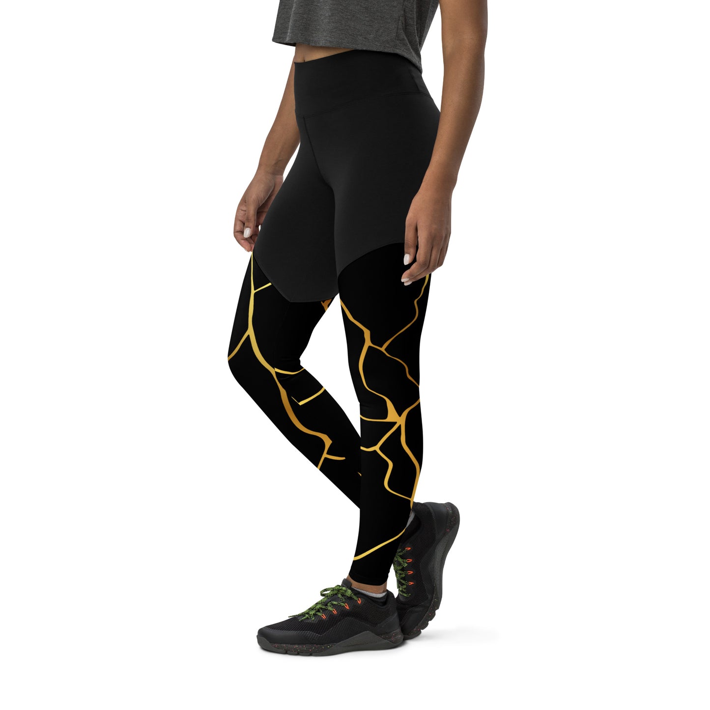 Prestige™ Black & Gold Sports & Fitness Leggings