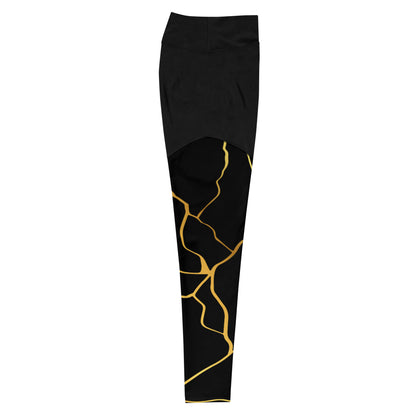 Prestige™ Black & Gold Sports & Fitness Leggings