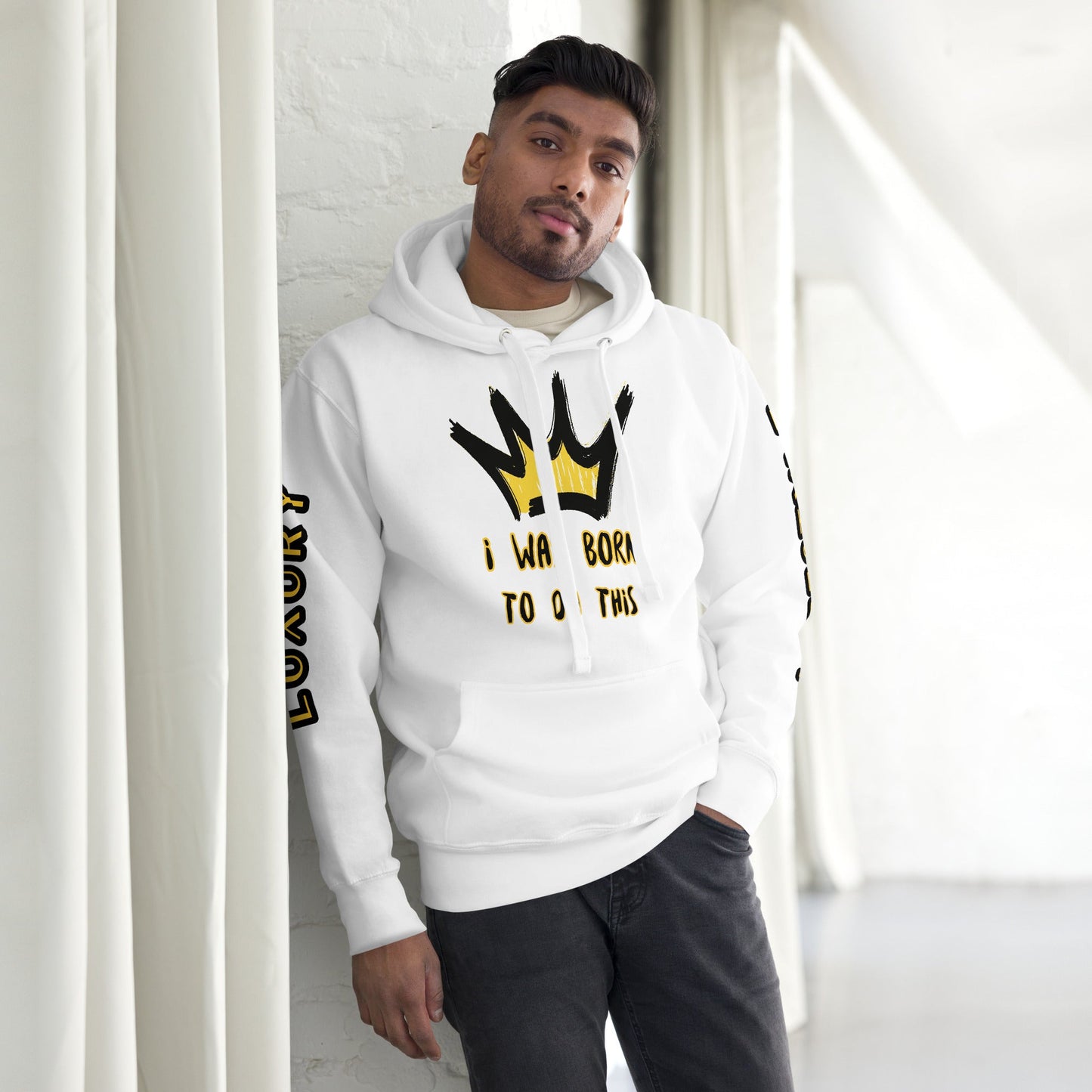 Sweat à Capuche Unisexe Prestige™ Blanc "I WAS BORN TO DO THIS" - Prestige SXM