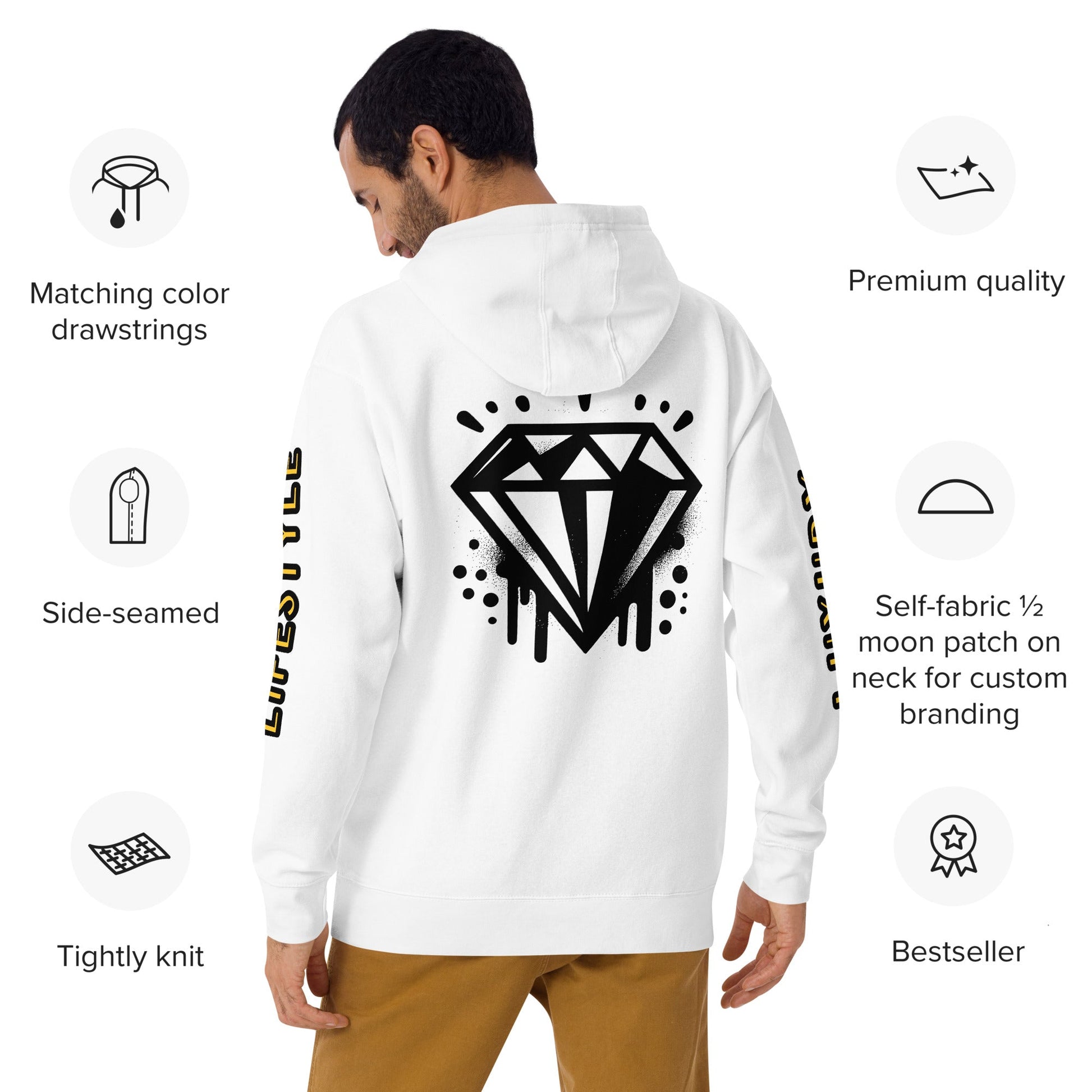 Sweat à Capuche Unisexe Prestige™ Blanc "I WAS BORN TO DO THIS" - Prestige SXM