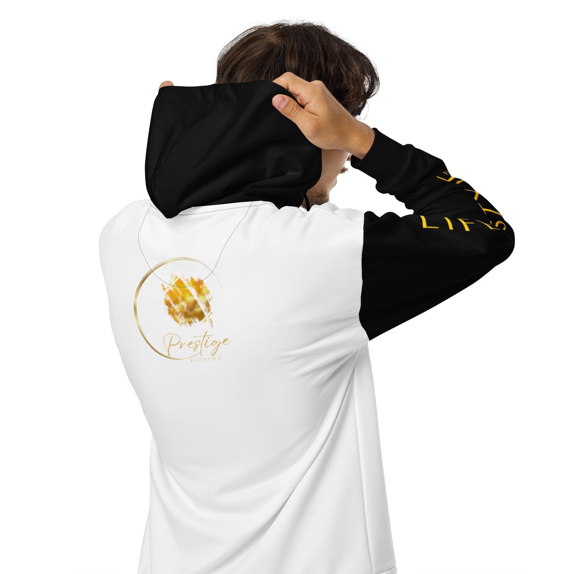 Sweat à capuche zippé unisexe Prestige™ Blanc & Noir Lifestyle & Luxury - Prestige SXM