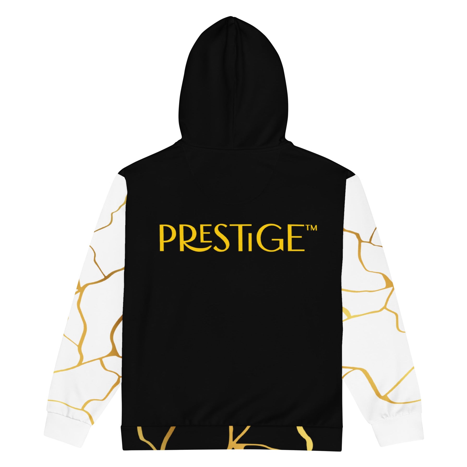 Sweat à capuche zippé unisexe Prestige™ Noir Blanc et Or Filament - Prestige SXM