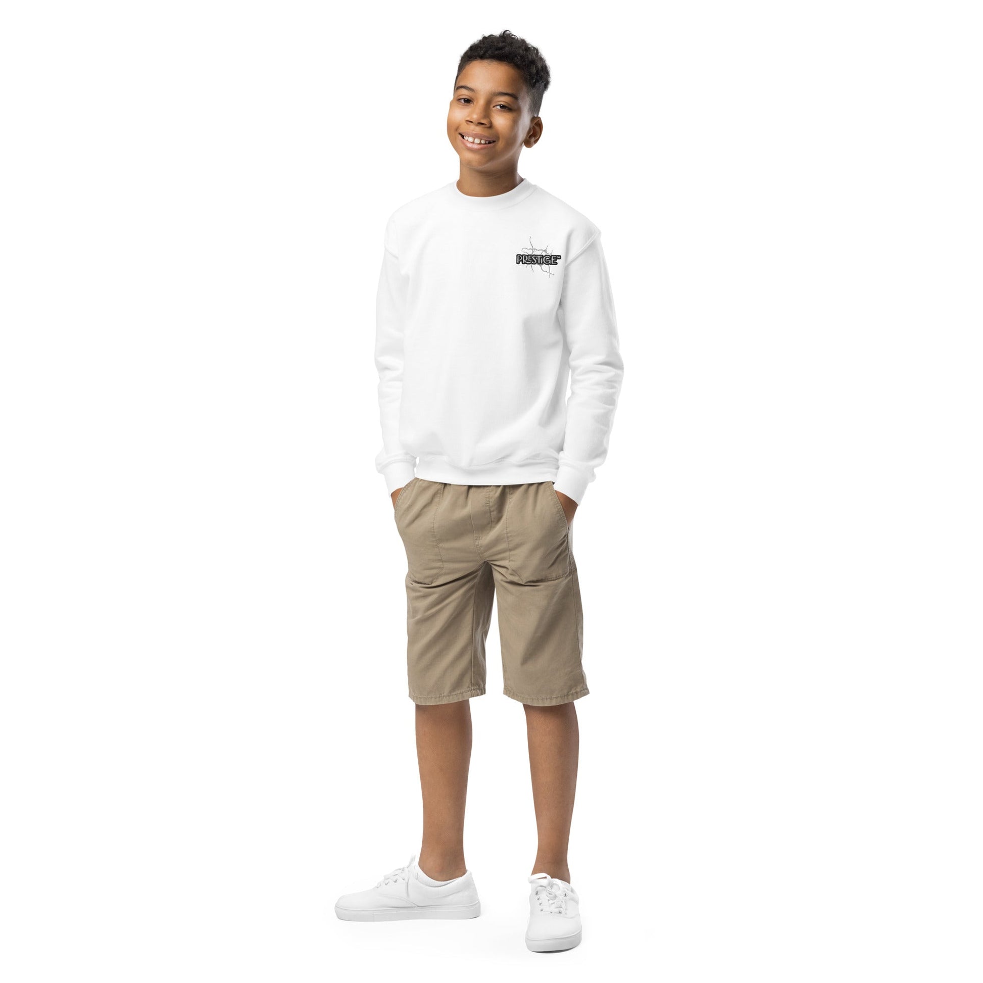 Sweat classique enfant Unisexe en Gildan 18000B Prestige™ Noir et Blanc NEW STYLE - Prestige SXM