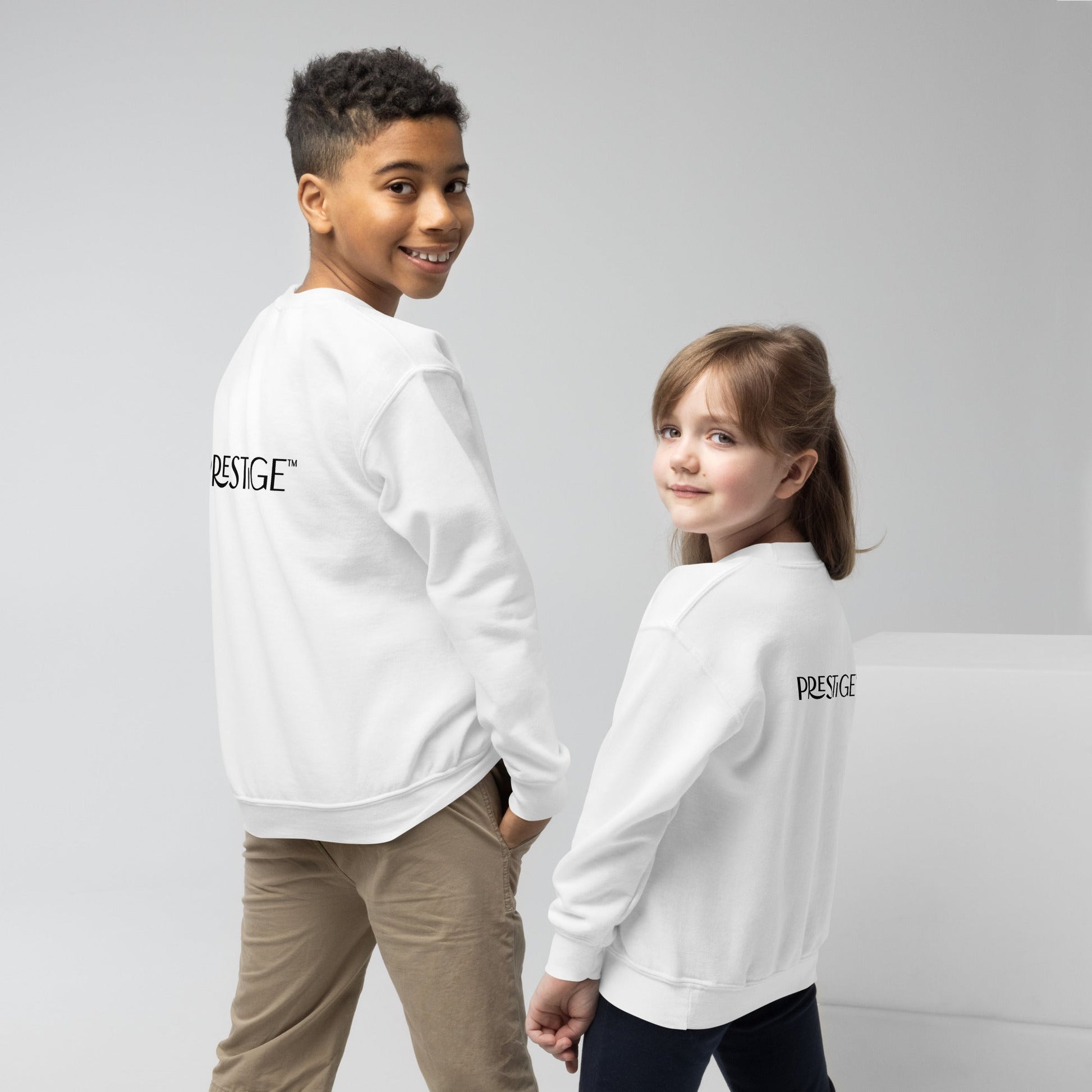 Sweat classique enfant Unisexe en Gildan 18000B Prestige™ Noir et Blanc NEW STYLE - Prestige SXM