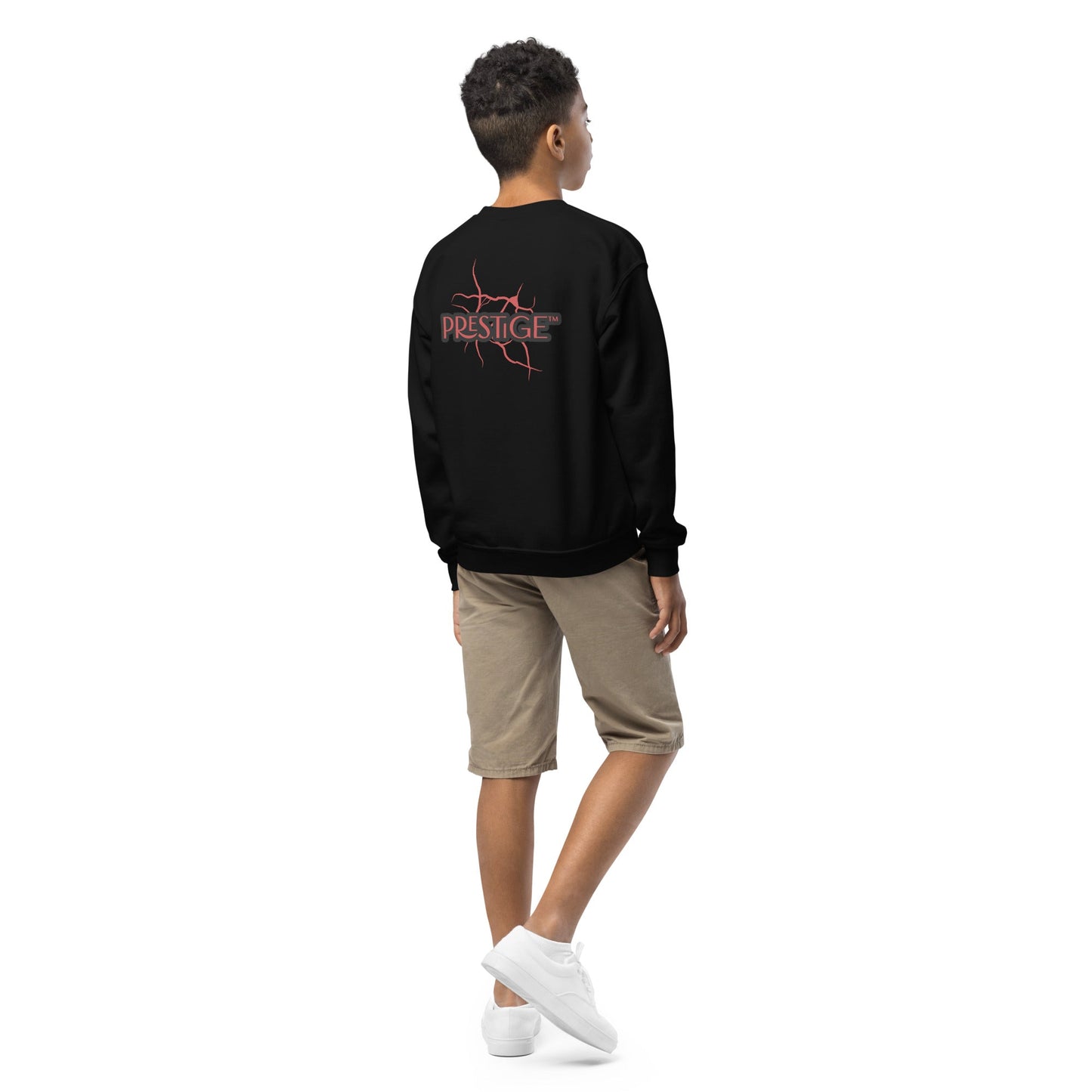 Sweat classique enfant Unisexe en Gildan 18000B Prestige™ Noir et Rouge NEW STYLE - Prestige SXM