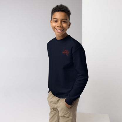 Sweat classique enfant Unisexe en Gildan 18000B Prestige™ Noir et Rouge NEW STYLE - Prestige SXM