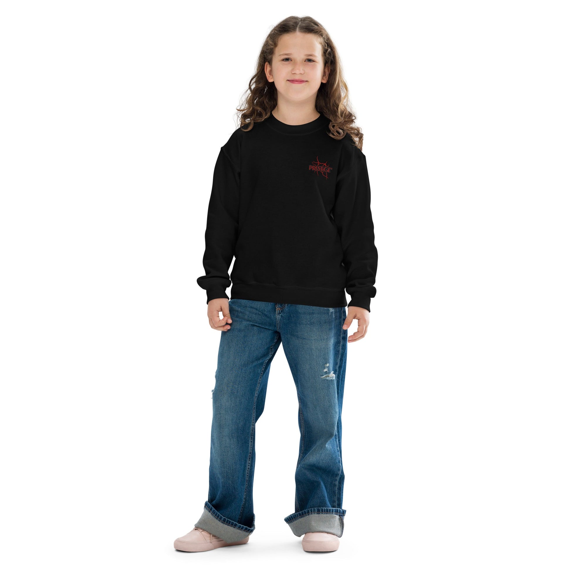 Sweat classique enfant Unisexe en Gildan 18000B Prestige™ Noir et Rouge NEW STYLE - Prestige SXM