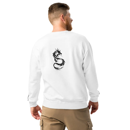 Sweat col rond unisexe Prestige™ Blanc & Noir "DRAGON" - Prestige SXM