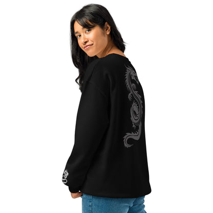 Sweat col rond unisexe Prestige™ Noir et Blanc "DRAGON" - Prestige SXM