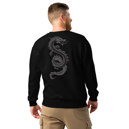 Sweat col rond unisexe Prestige™ Noir et Blanc "DRAGON" - Prestige SXM