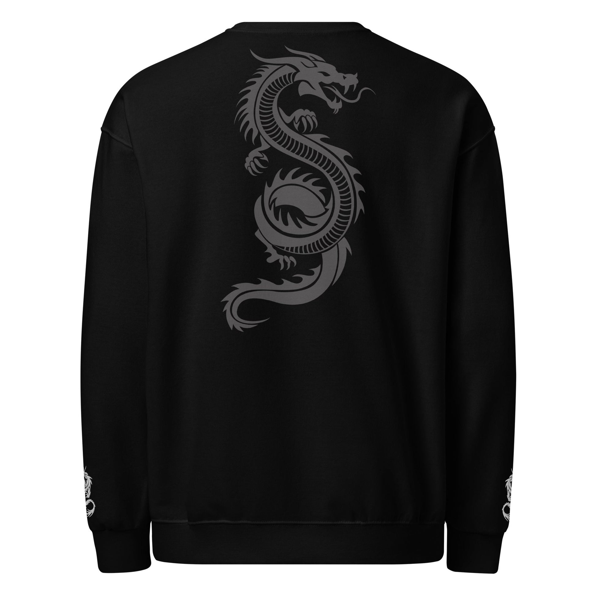 Sweat col rond unisexe Prestige™ Noir et Blanc "DRAGON" - Prestige SXM