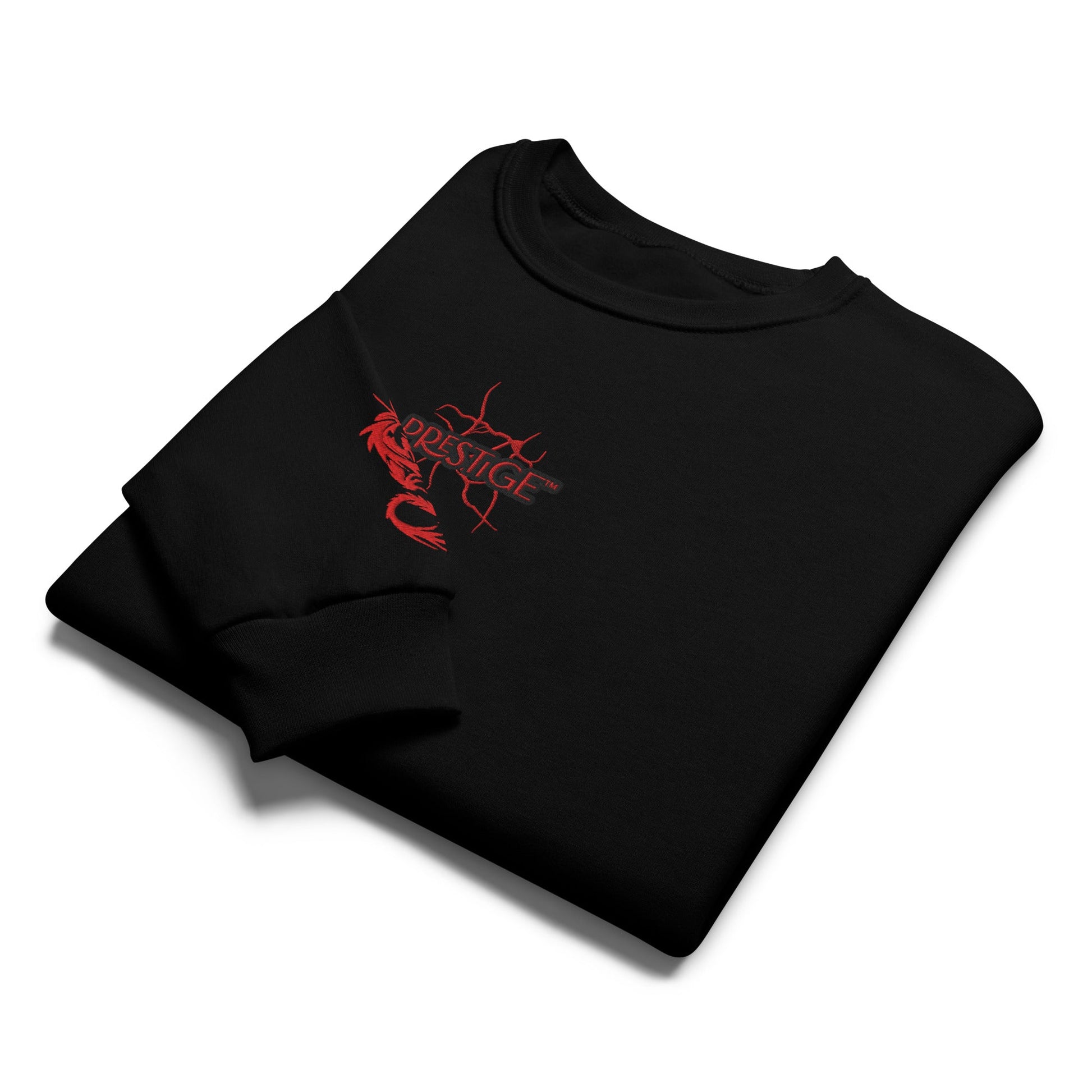 Sweat col rond unisexe Prestige™ Noir & Rouge "DRAGON" - Prestige SXM