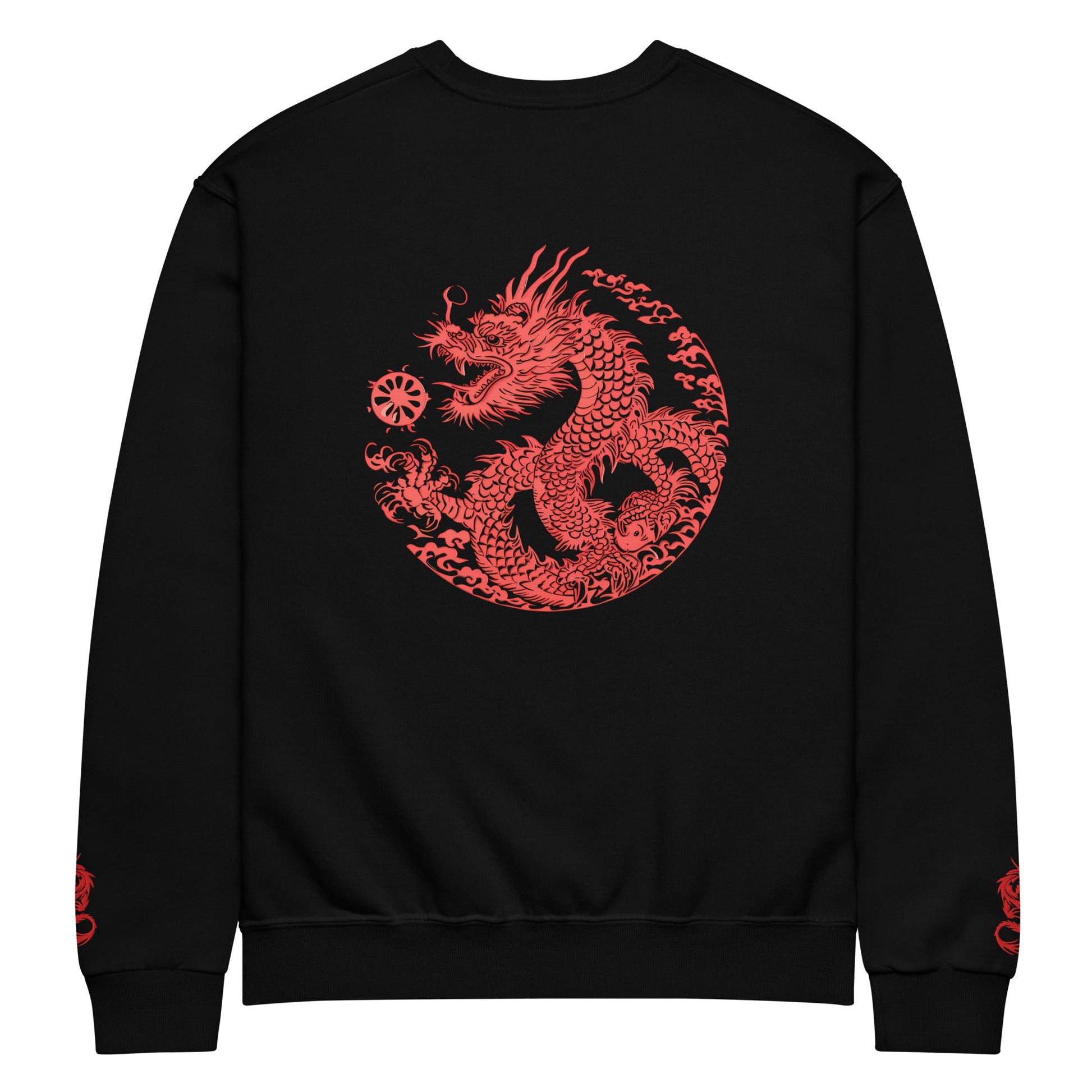 Sweat col rond unisexe Prestige™ Noir & Rouge "DRAGON" - Prestige SXM