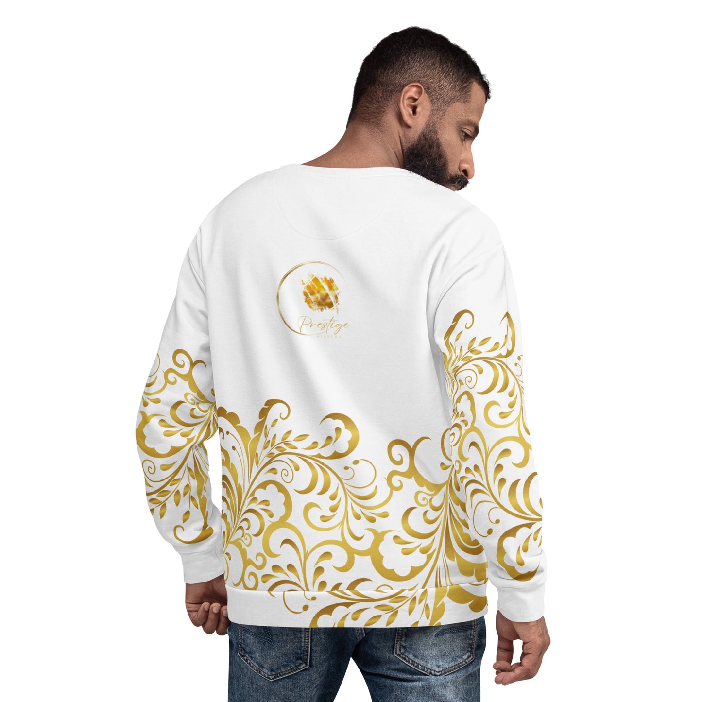 Sweat - Shirt Prestige™ Blanc et Or Unisexe Floraison - Prestige SXM