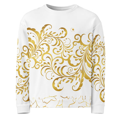 Sweat - Shirt Prestige™ Blanc et Or Unisexe Floraison - Prestige SXM