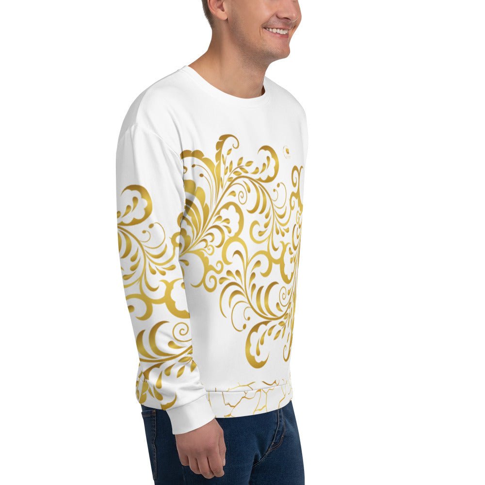 Sweat - Shirt Prestige™ Blanc et Or Unisexe Floraison - Prestige SXM