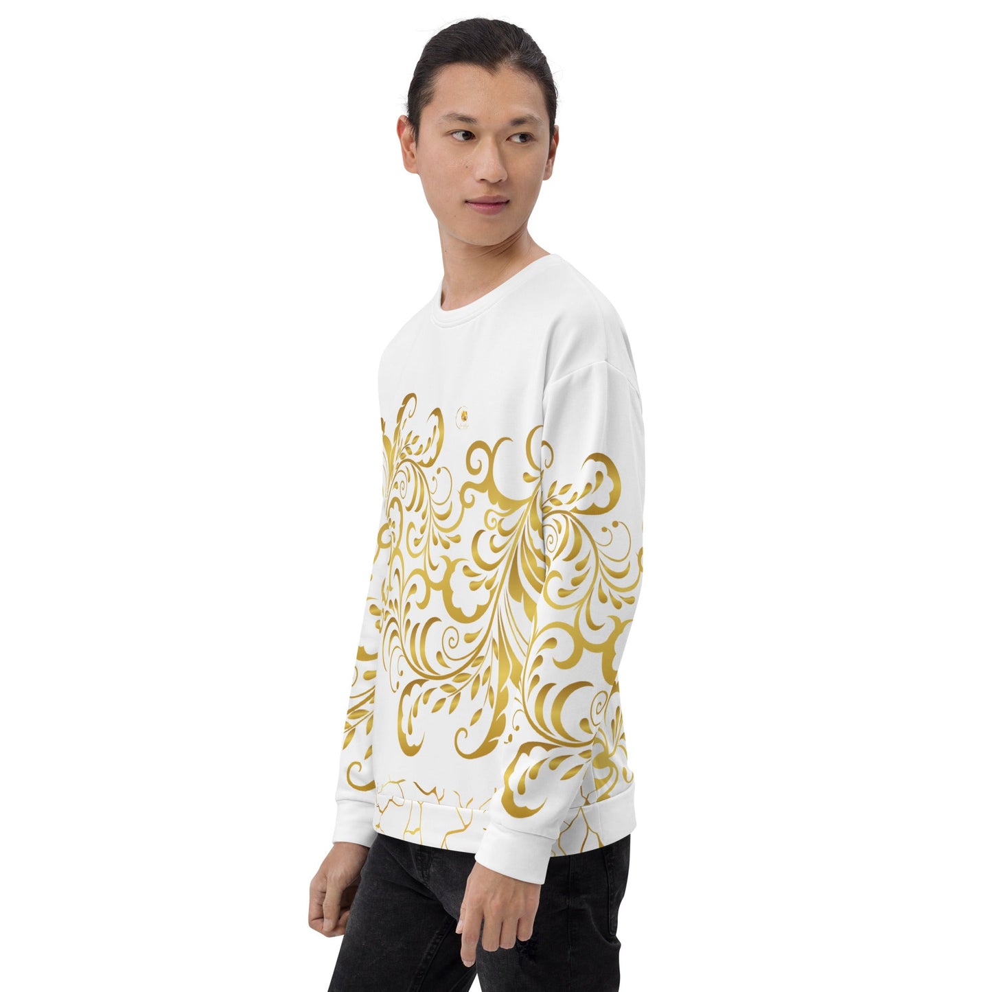 Sweat - Shirt Prestige™ Blanc et Or Unisexe Floraison - Prestige SXM