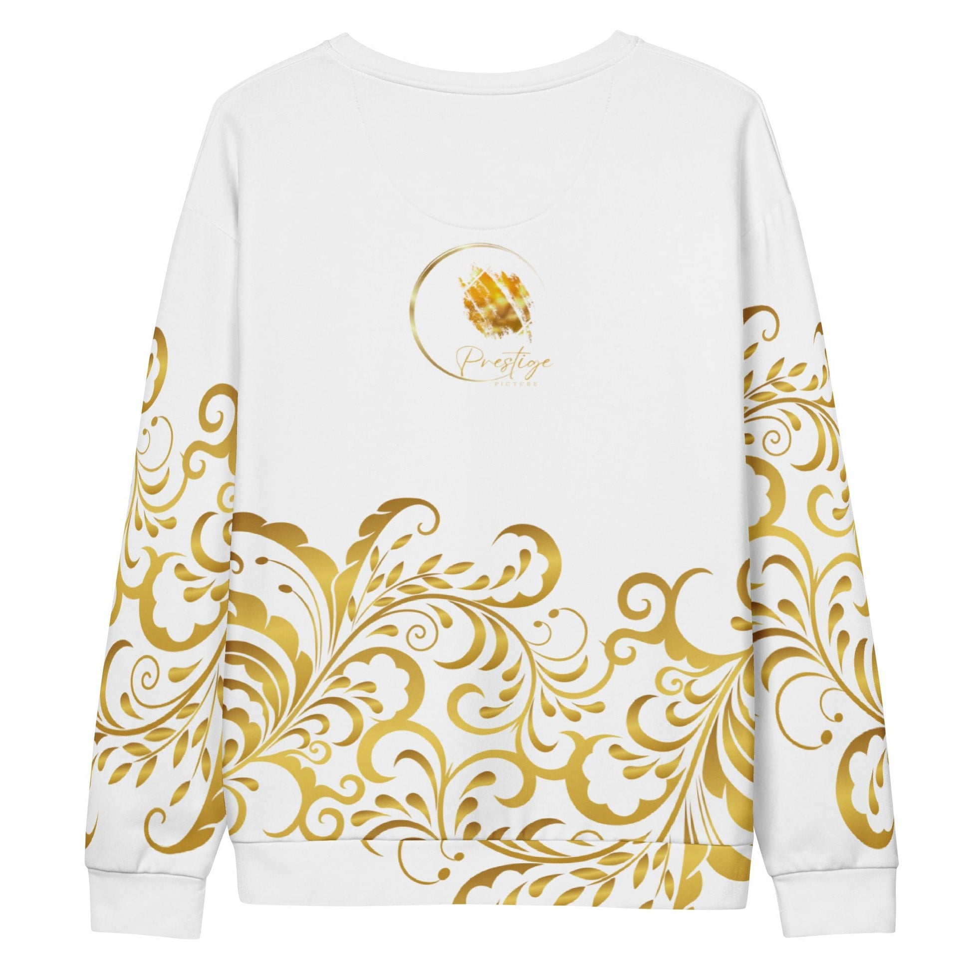 Sweat - Shirt Prestige™ Blanc et Or Unisexe Floraison - Prestige SXM