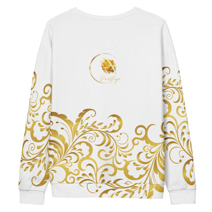 Sweat - Shirt Prestige™ Blanc et Or Unisexe Floraison - Prestige SXM