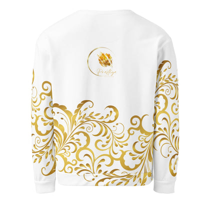 Sweat - Shirt Prestige™ Blanc et Or Unisexe Floraison - Prestige SXM