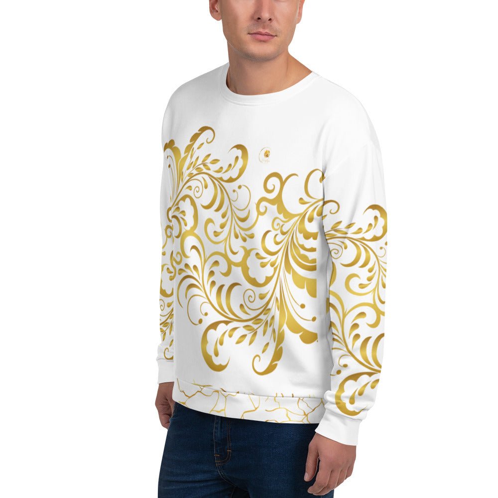 Sweat - Shirt Prestige™ Blanc et Or Unisexe Floraison - Prestige SXM