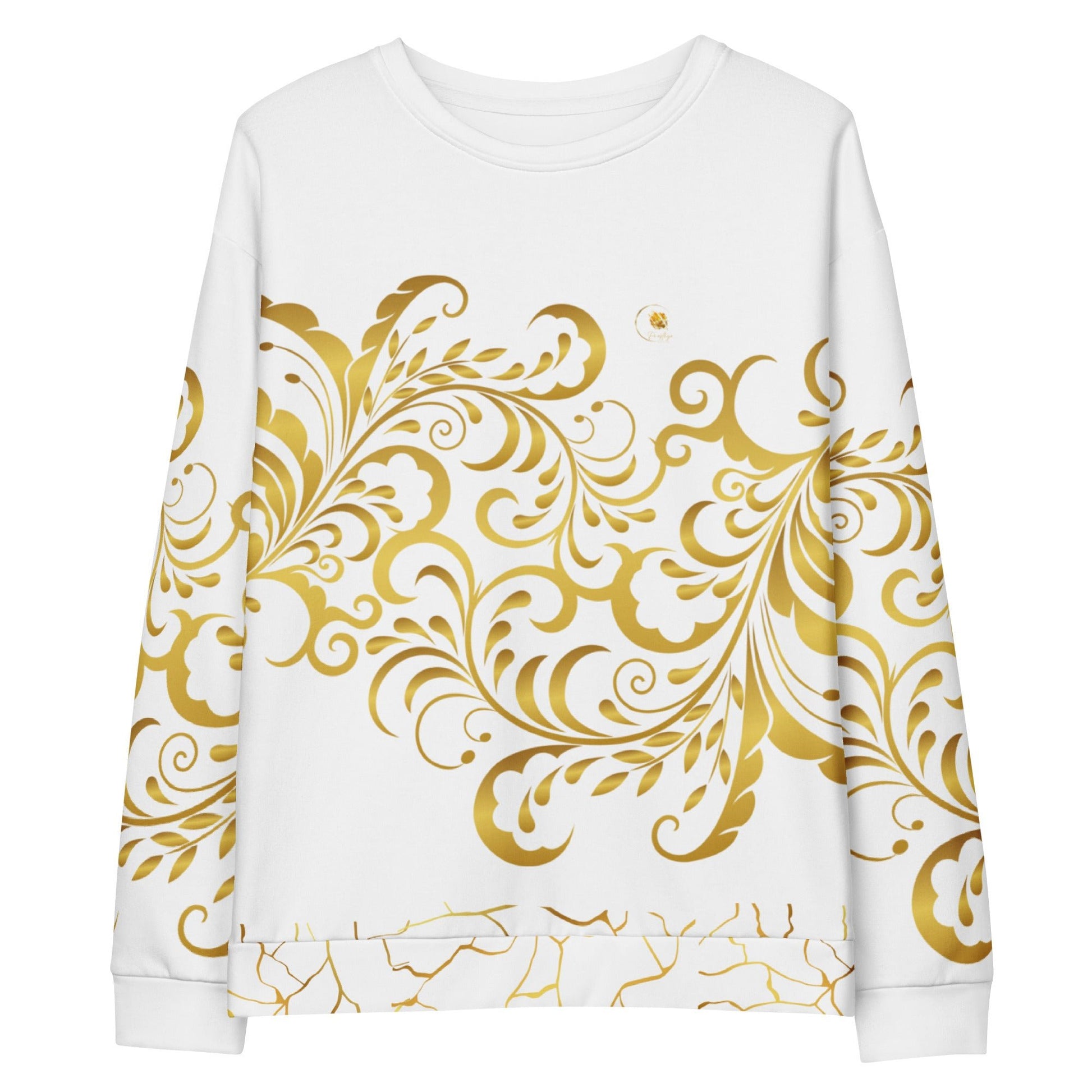 Sweat - Shirt Prestige™ Blanc et Or Unisexe Floraison - Prestige SXM