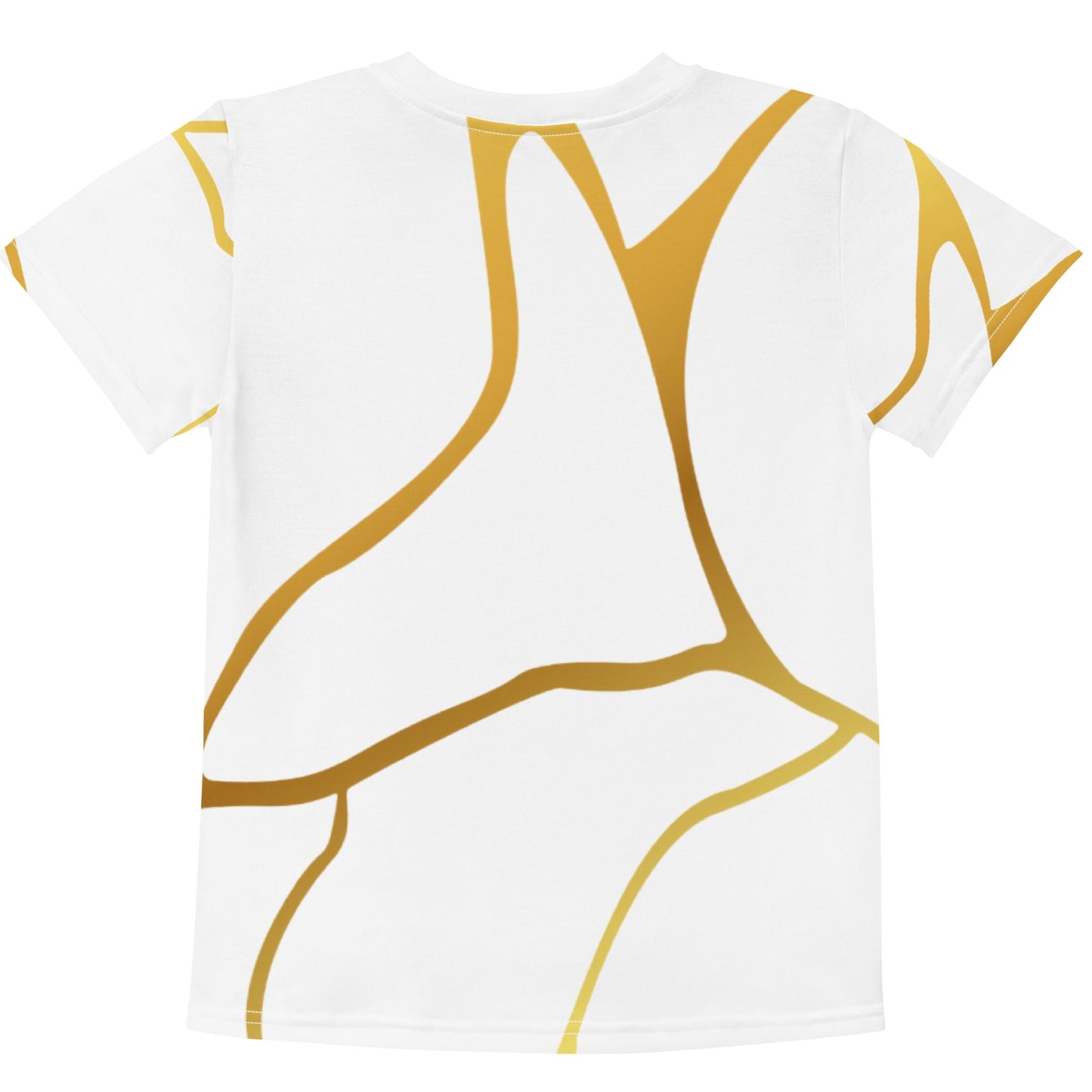 T-shirt col ras du cou enfant unisexe Prestige™ Blanc et Or Filament - Prestige SXM