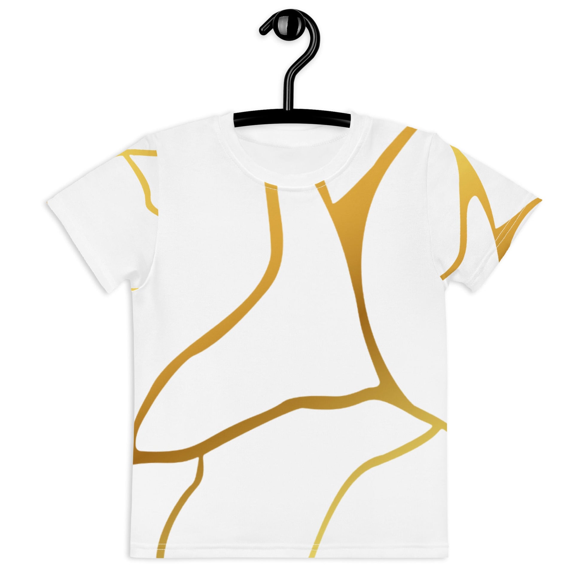 T-shirt col ras du cou enfant unisexe Prestige™ Blanc et Or Filament - Prestige SXM