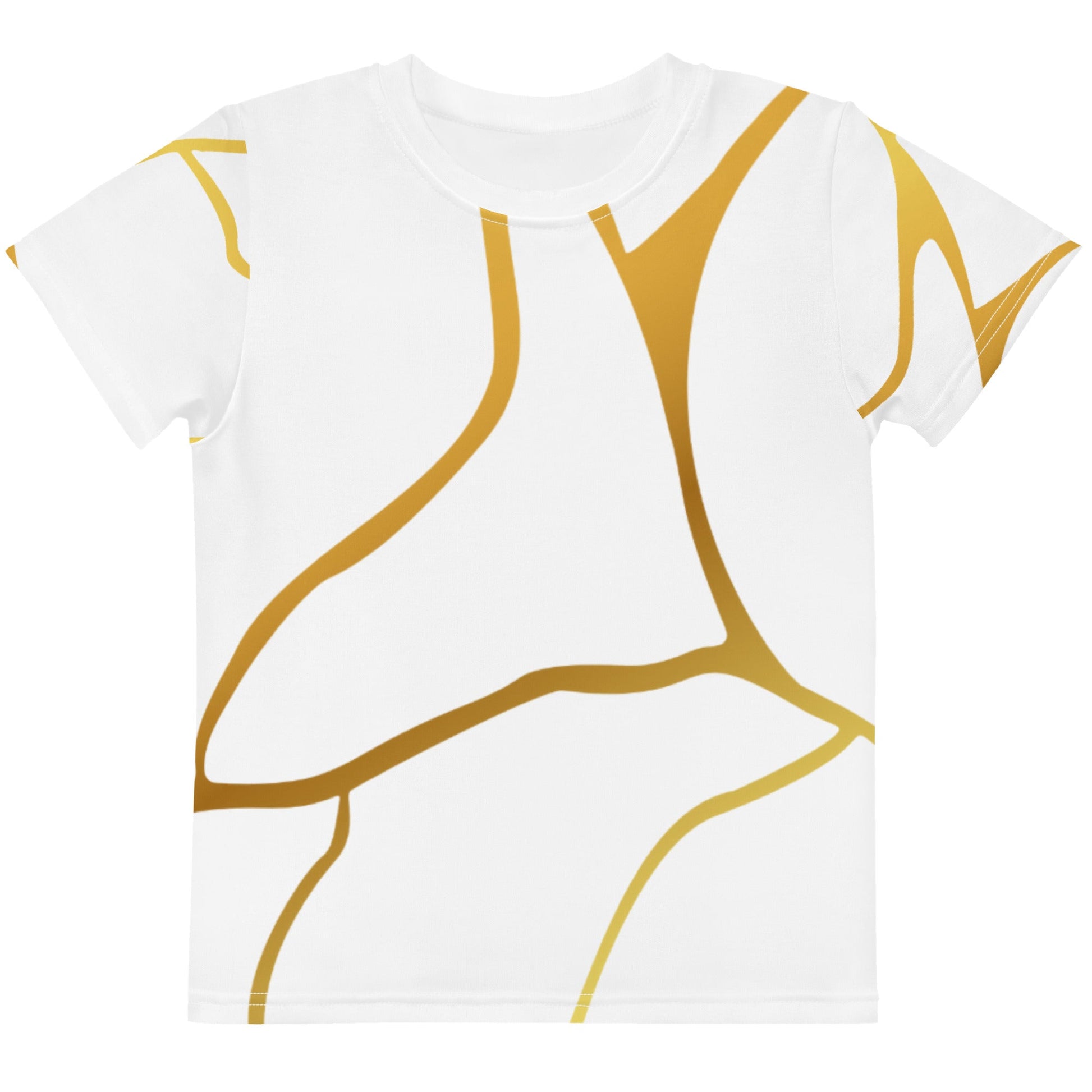 T-shirt col ras du cou enfant unisexe Prestige™ Blanc et Or Filament - Prestige SXM