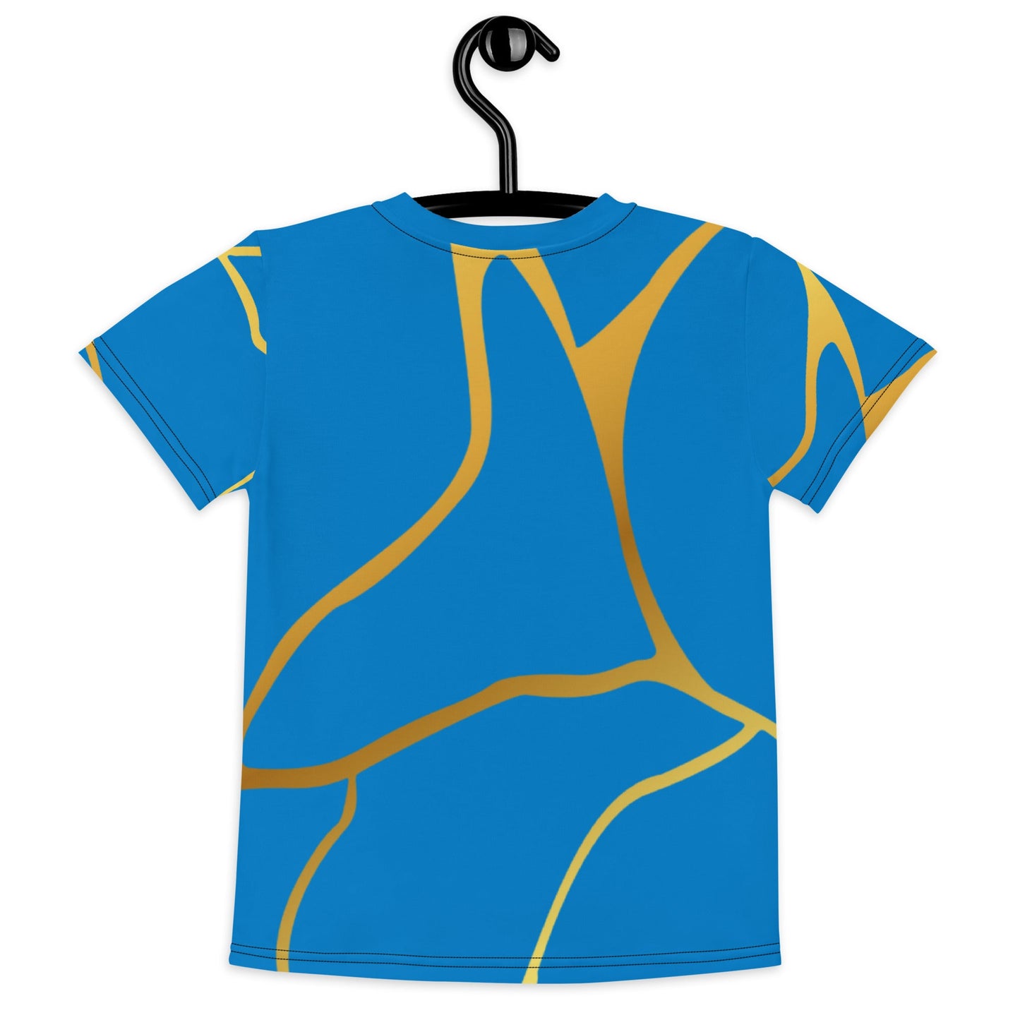 T-shirt col ras du cou enfant unisexe Prestige™ Bleu Royal et Or Filament - Prestige SXM