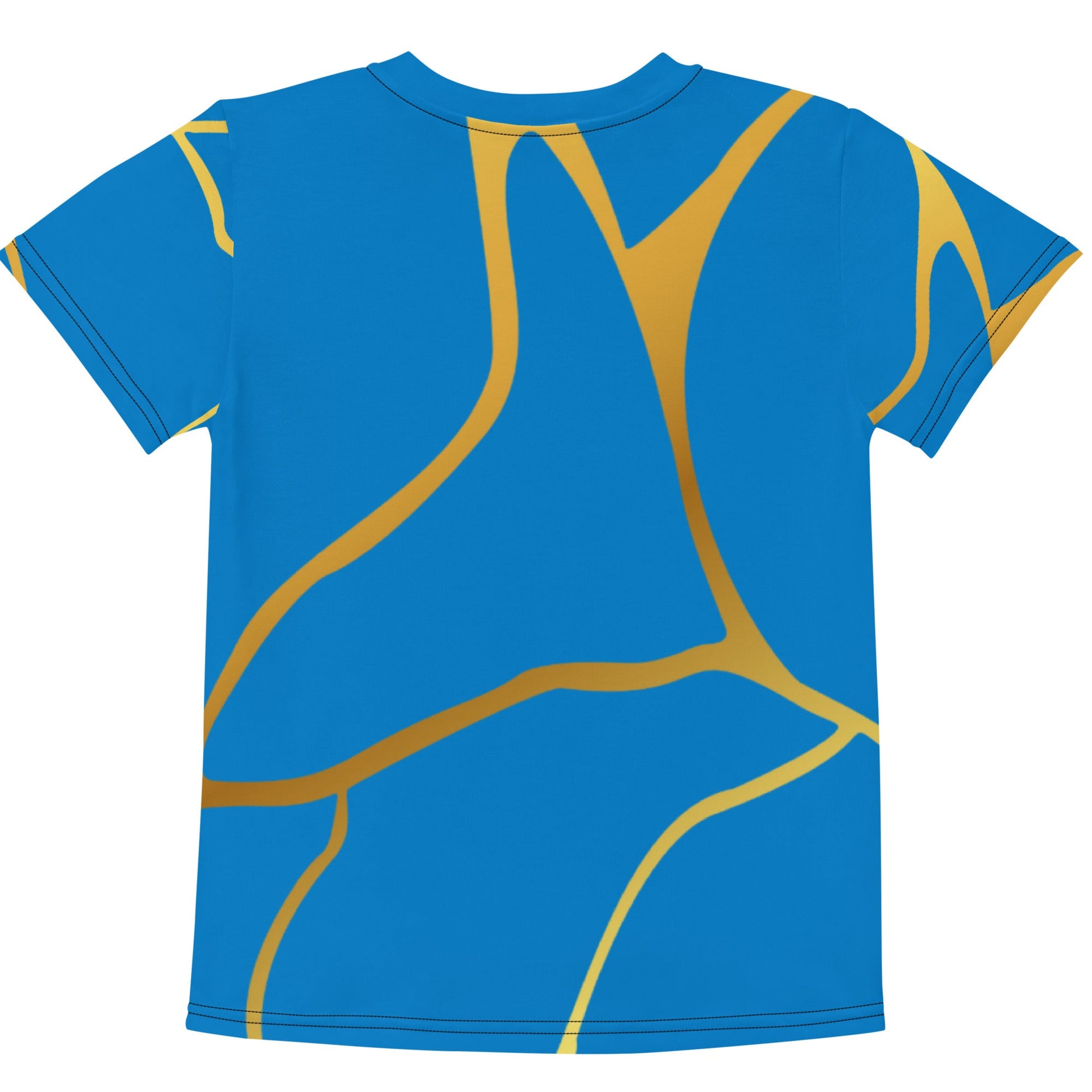 T-shirt col ras du cou enfant unisexe Prestige™ Bleu Royal et Or Filament - Prestige SXM