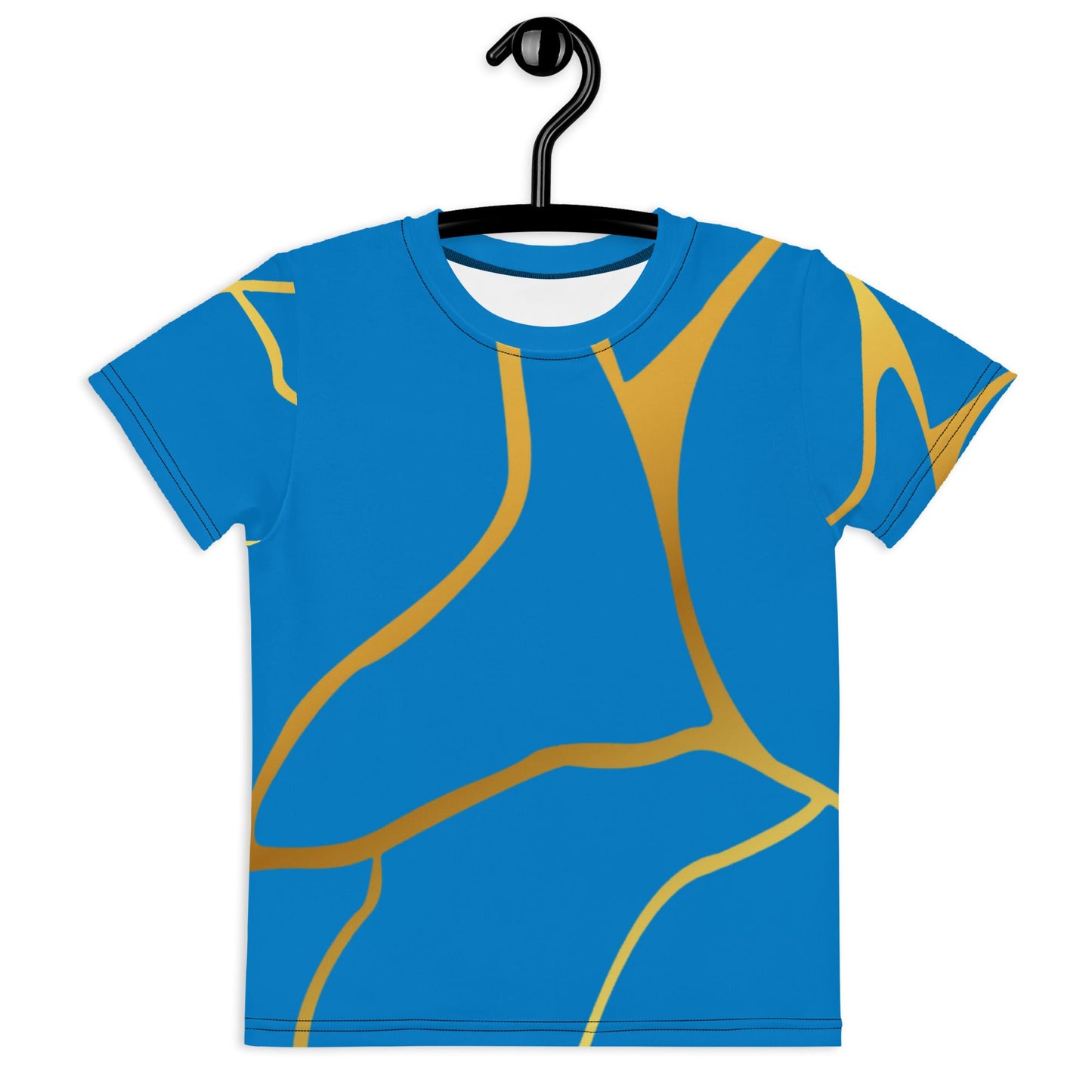 T-shirt col ras du cou enfant unisexe Prestige™ Bleu Royal et Or Filament - Prestige SXM