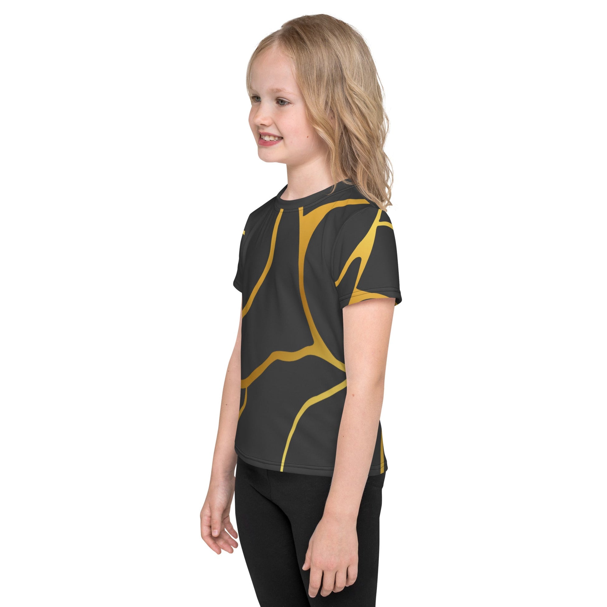 T-shirt col ras du cou enfant unisexe Prestige™ Eclipse et Or Filament - Prestige SXM