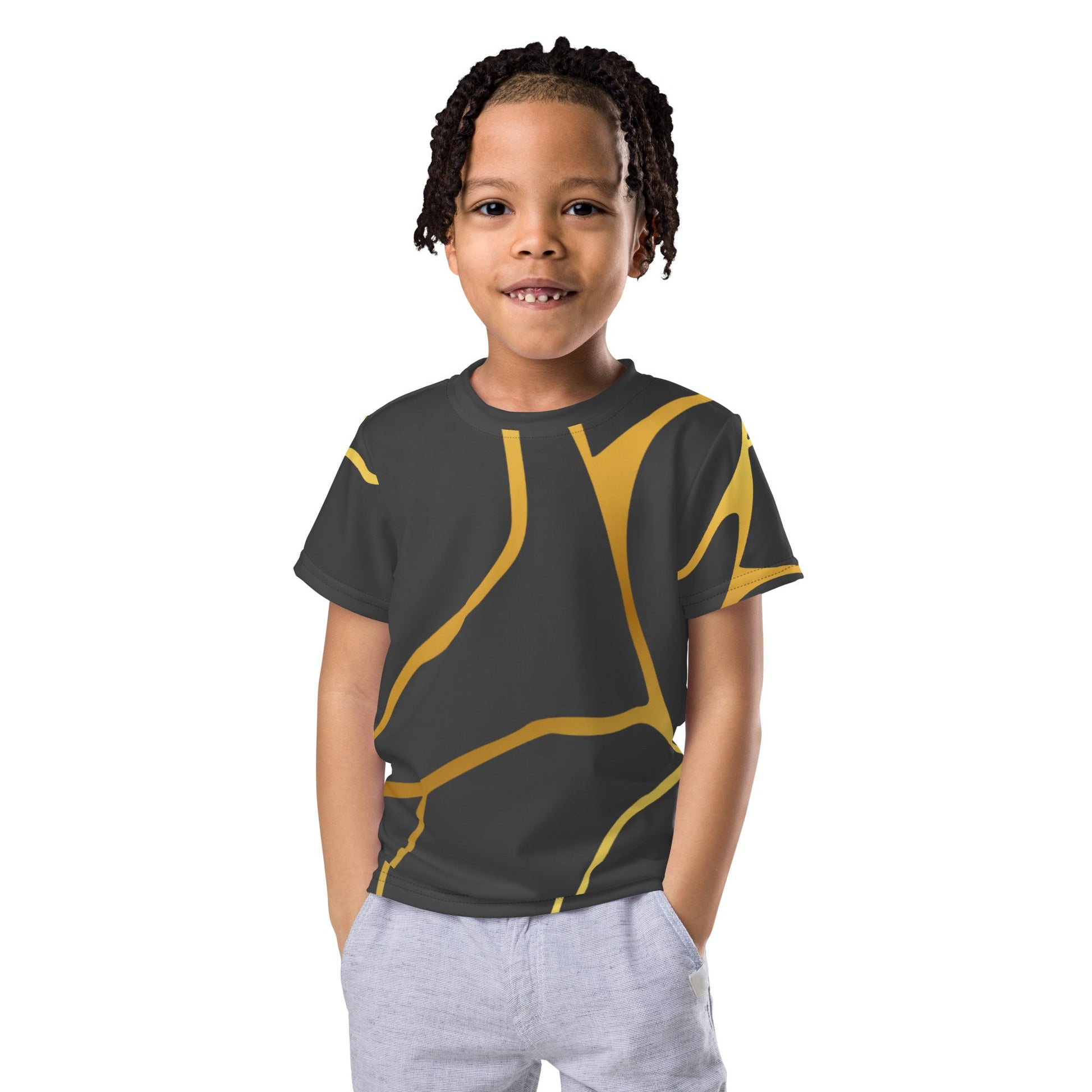 T-shirt col ras du cou enfant unisexe Prestige™ Eclipse et Or Filament - Prestige SXM