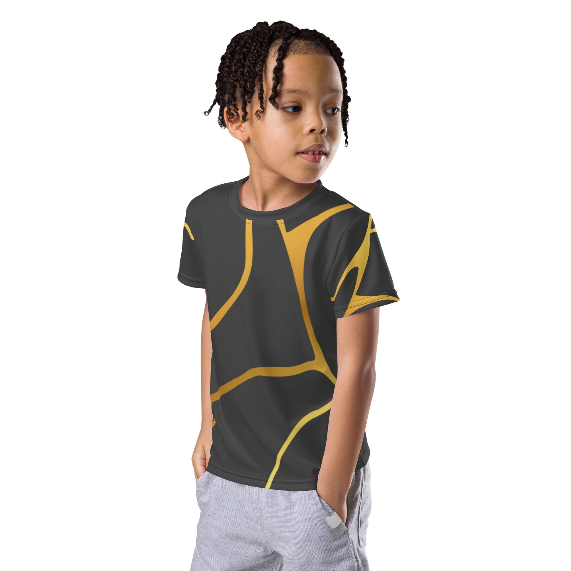 T-shirt col ras du cou enfant unisexe Prestige™ Eclipse et Or Filament - Prestige SXM