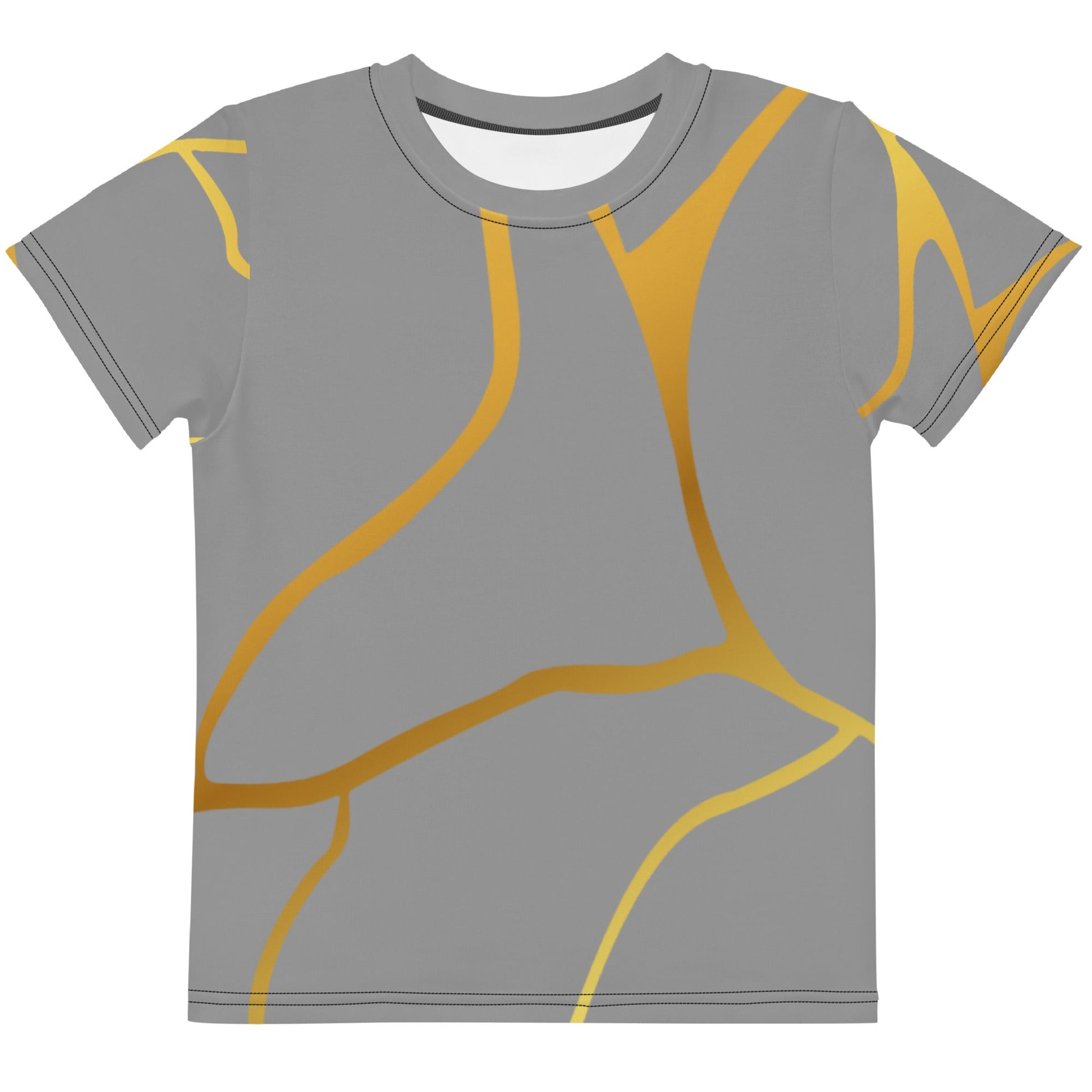 T-shirt col ras du cou enfant unisexe Prestige™ Gris et Or Filament - Prestige SXM