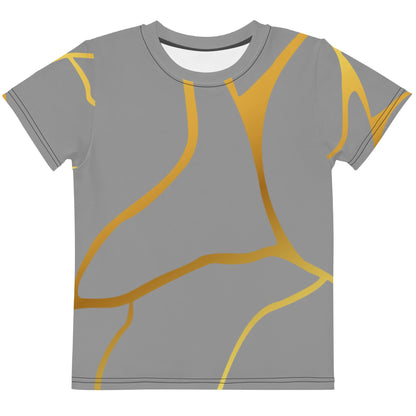 T-shirt col ras du cou enfant unisexe Prestige™ Gris et Or Filament - Prestige SXM